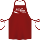 Enjoy Jesus Christ Funny Chiristian Cotton Apron 100% Organic Maroon
