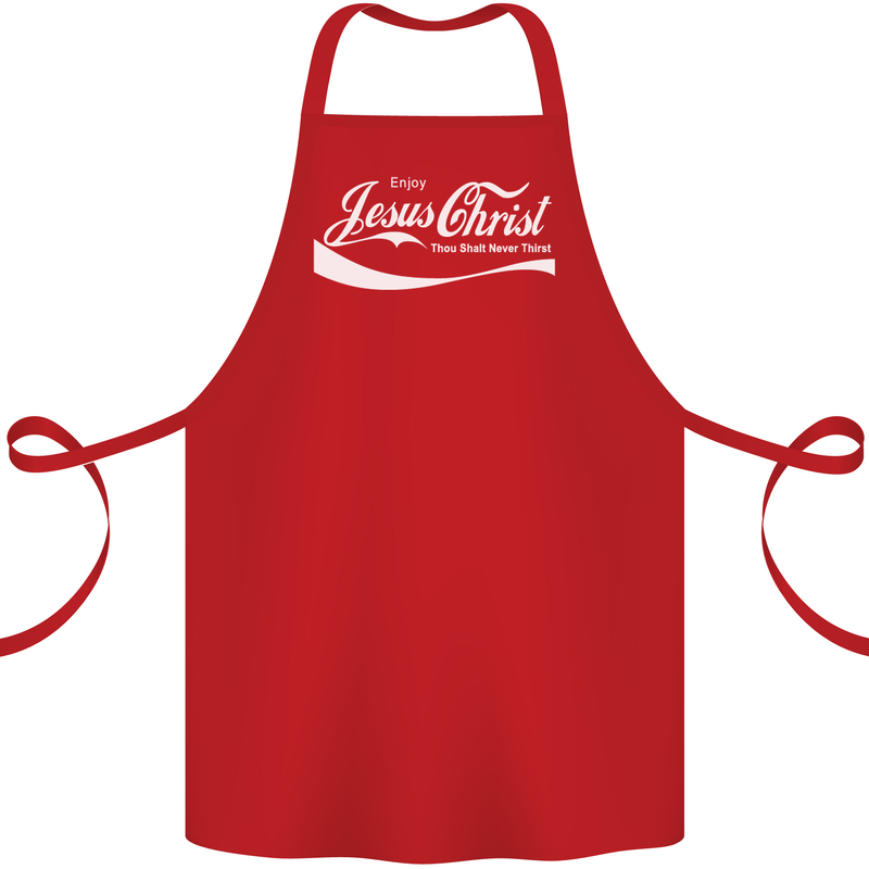 Enjoy Jesus Christ Funny Chiristian Cotton Apron 100% Organic Red