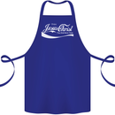 Enjoy Jesus Christ Funny Chiristian Cotton Apron 100% Organic Royal Blue