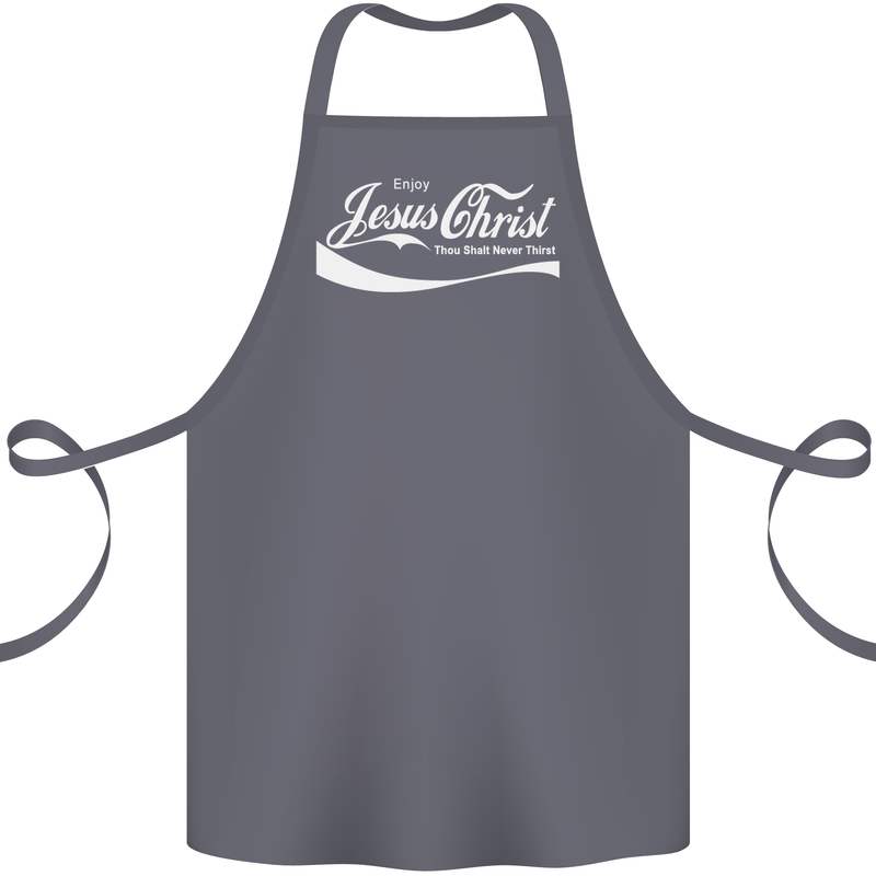Enjoy Jesus Christ Funny Chiristian Cotton Apron 100% Organic Steel