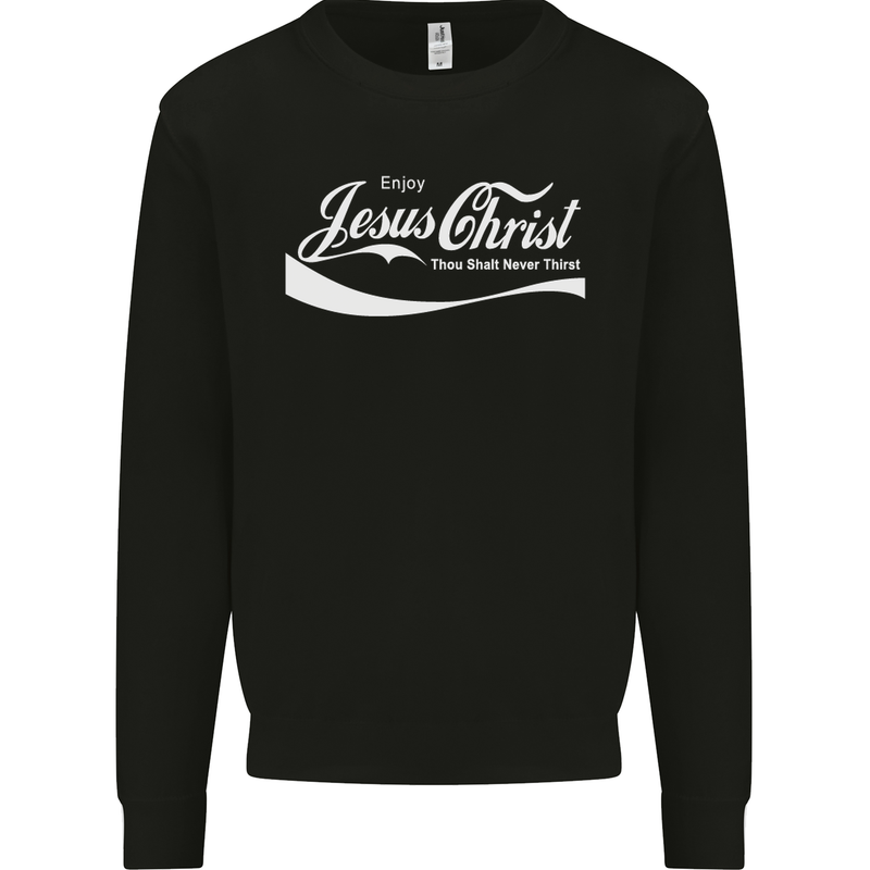 Enjoy Jesus Christ Funny Chiristian Kids Sweatshirt Jumper Black