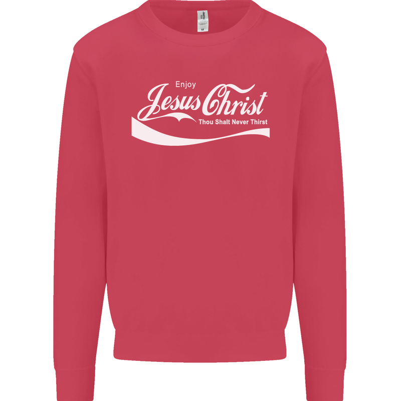 Enjoy Jesus Christ Funny Chiristian Kids Sweatshirt Jumper Heliconia