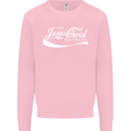 Enjoy Jesus Christ Funny Chiristian Kids Sweatshirt Jumper Light Pink