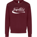 Enjoy Jesus Christ Funny Chiristian Kids Sweatshirt Jumper Maroon