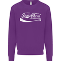 Enjoy Jesus Christ Funny Chiristian Kids Sweatshirt Jumper Purple