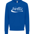Enjoy Jesus Christ Funny Chiristian Kids Sweatshirt Jumper Royal Blue
