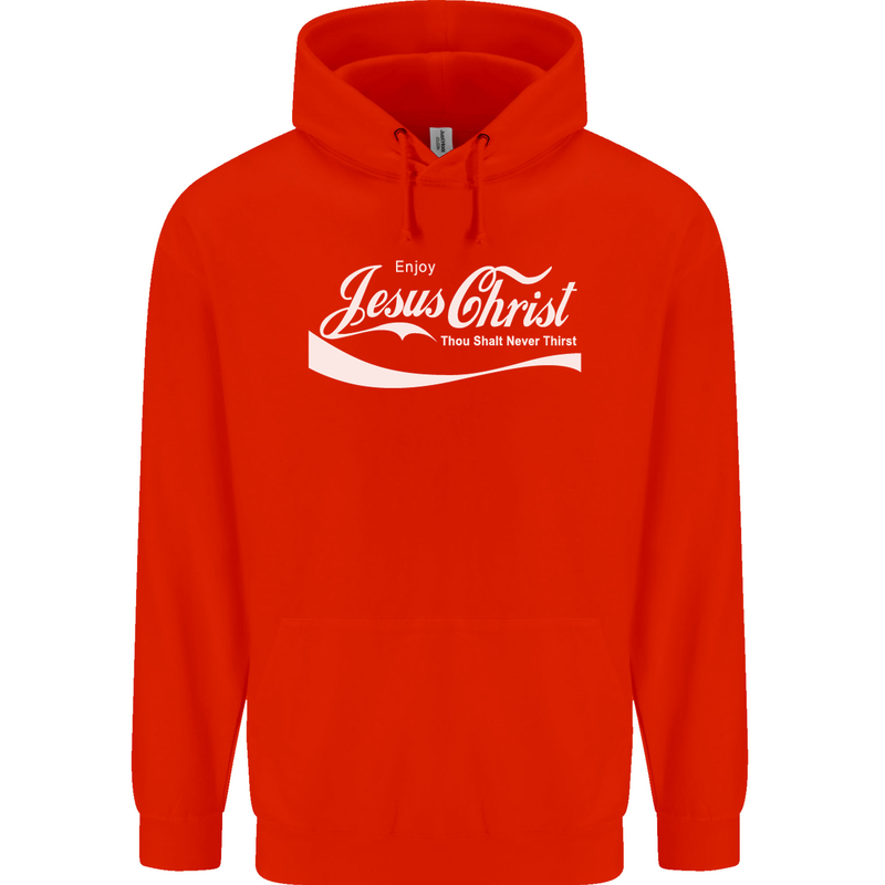 Enjoy Jesus Christ Funny Chiristian Mens 80% Cotton Hoodie Bright Red