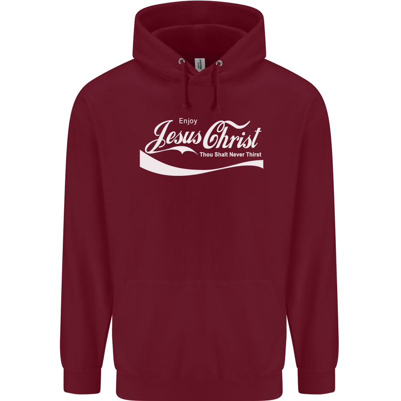 Enjoy Jesus Christ Funny Chiristian Mens 80% Cotton Hoodie Maroon