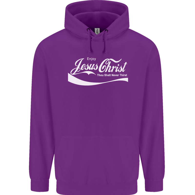 Enjoy Jesus Christ Funny Chiristian Mens 80% Cotton Hoodie Purple
