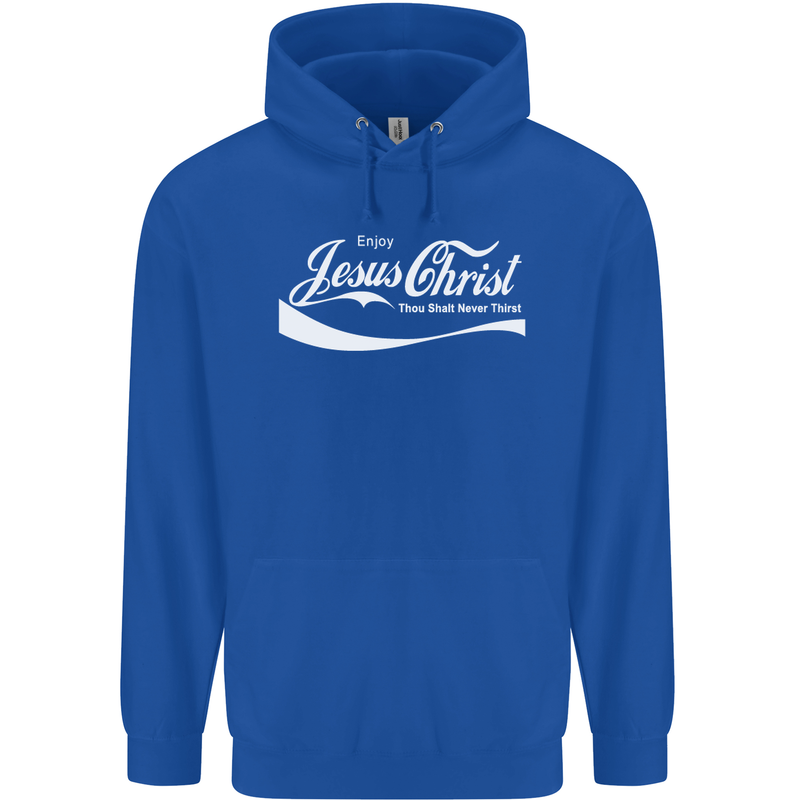 Enjoy Jesus Christ Funny Chiristian Mens 80% Cotton Hoodie Royal Blue