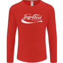 Enjoy Jesus Christ Funny Chiristian Mens Long Sleeve T-Shirt Red
