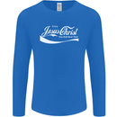 Enjoy Jesus Christ Funny Chiristian Mens Long Sleeve T-Shirt Royal Blue