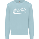 Enjoy Jesus Christ Funny Chiristian Mens Sweatshirt Jumper Light Blue