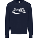 Enjoy Jesus Christ Funny Chiristian Mens Sweatshirt Jumper Navy Blue