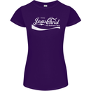 Enjoy Jesus Christ Funny Chiristian Womens Petite Cut T-Shirt Purple