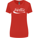 Enjoy Jesus Christ Funny Chiristian Womens Wider Cut T-Shirt Red