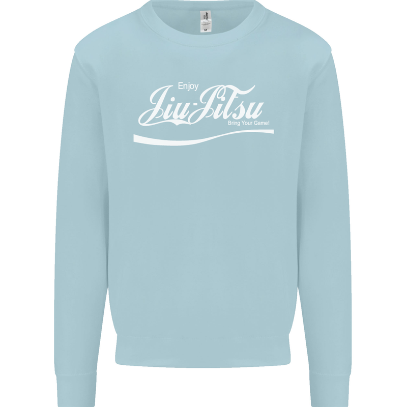 Enjoy Jiu Jitsu MMA Mixed Martial Art Funny Kids Sweatshirt Jumper Light Blue