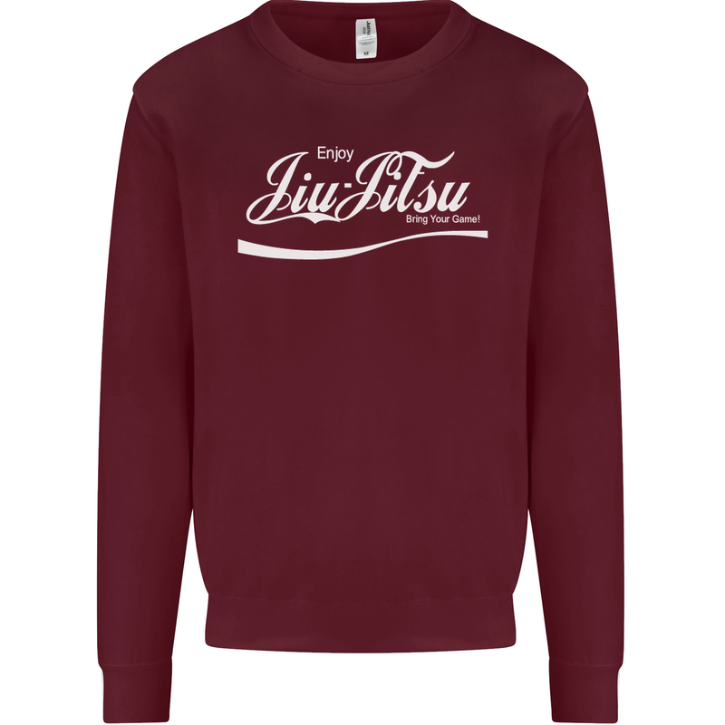 Enjoy Jiu Jitsu MMA Mixed Martial Art Funny Kids Sweatshirt Jumper Maroon