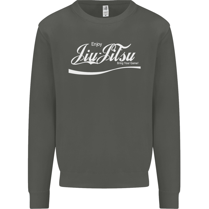 Enjoy Jiu Jitsu MMA Mixed Martial Art Funny Kids Sweatshirt Jumper Storm Grey