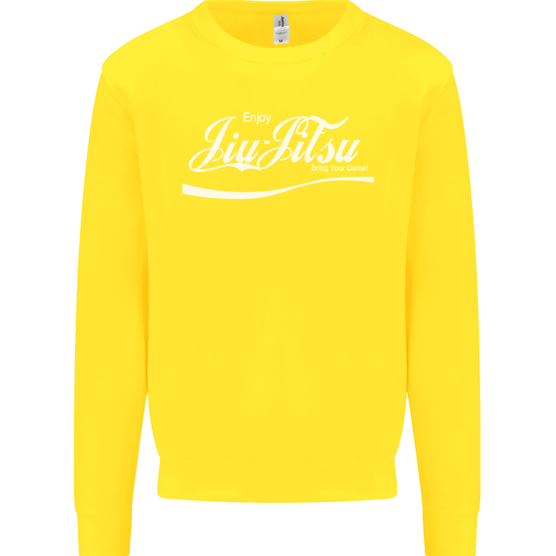 Enjoy Jiu Jitsu MMA Mixed Martial Art Funny Kids Sweatshirt Jumper Yellow
