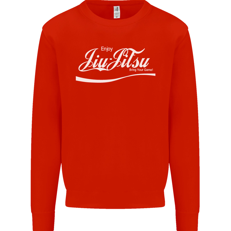 Enjoy Jiu Jitsu MMA Mixed Martial Art Funny Mens Sweatshirt Jumper Bright Red