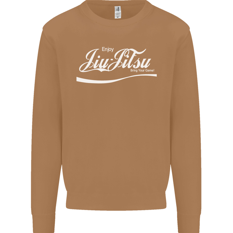 Enjoy Jiu Jitsu MMA Mixed Martial Art Funny Mens Sweatshirt Jumper Caramel Latte