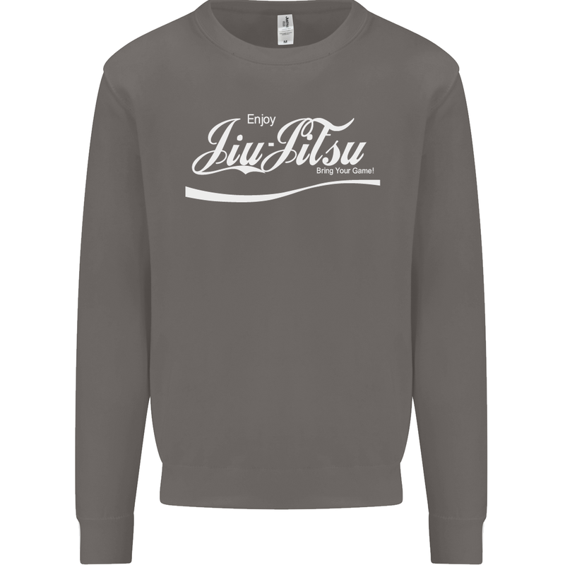Enjoy Jiu Jitsu MMA Mixed Martial Art Funny Mens Sweatshirt Jumper Charcoal
