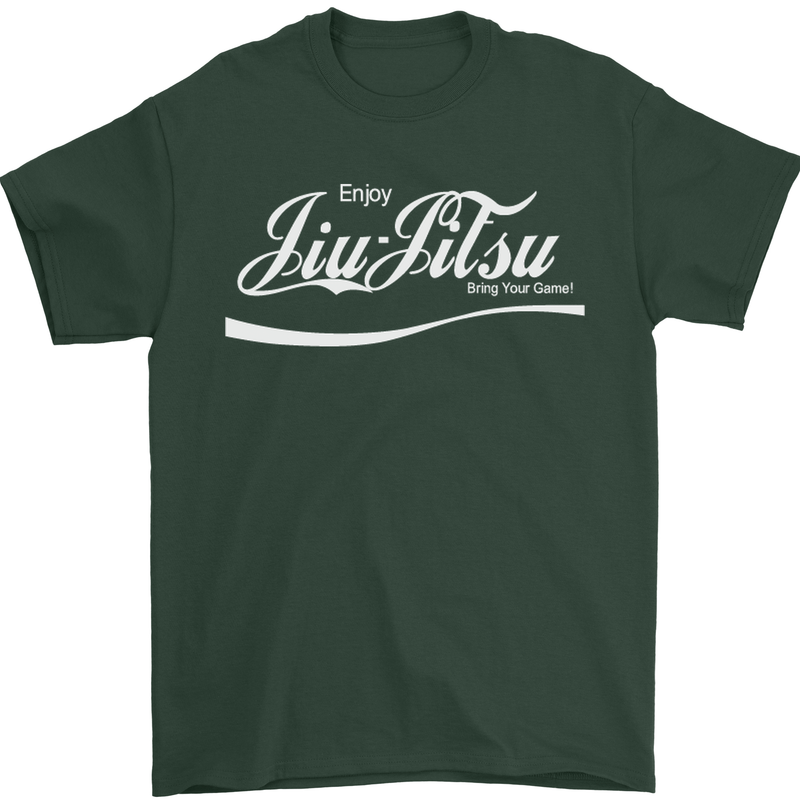 Enjoy Jiu Jitsu MMA Mixed Martial Art Funny Mens T-Shirt Cotton Gildan Forest Green