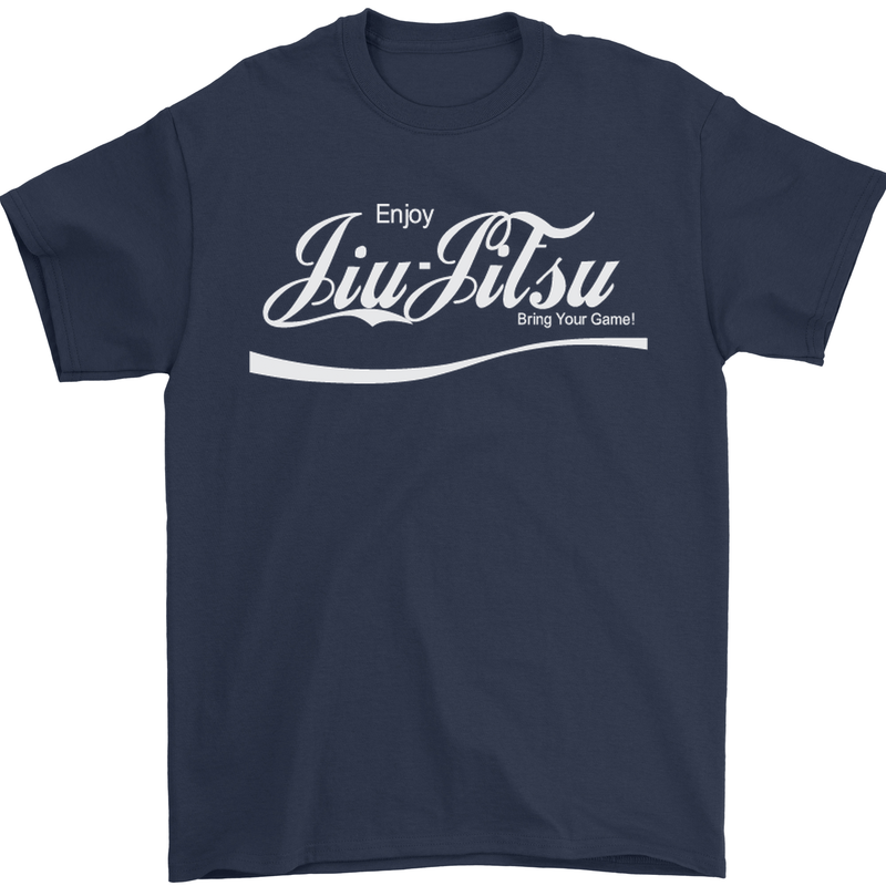 Enjoy Jiu Jitsu MMA Mixed Martial Art Funny Mens T-Shirt Cotton Gildan Navy Blue