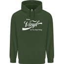 Enjoy Vinyl DJ DJing Decks Turntable Funny Childrens Kids Hoodie Forest Green