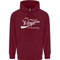 Enjoy Vinyl DJ DJing Decks Turntable Funny Childrens Kids Hoodie Maroon