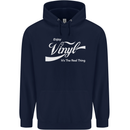 Enjoy Vinyl DJ DJing Decks Turntable Funny Childrens Kids Hoodie Navy Blue