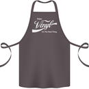 Enjoy Vinyl DJ DJing Decks Turntable Funny Cotton Apron 100% Organic Dark Grey