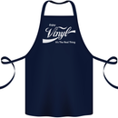 Enjoy Vinyl DJ DJing Decks Turntable Funny Cotton Apron 100% Organic Navy Blue