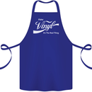 Enjoy Vinyl DJ DJing Decks Turntable Funny Cotton Apron 100% Organic Royal Blue