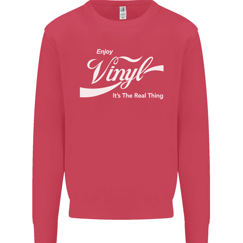 Enjoy Vinyl DJ DJing Decks Turntable Funny Kids Sweatshirt Jumper Heliconia