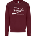 Enjoy Vinyl DJ DJing Decks Turntable Funny Kids Sweatshirt Jumper Maroon