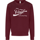 Enjoy Vinyl DJ DJing Decks Turntable Funny Kids Sweatshirt Jumper Maroon