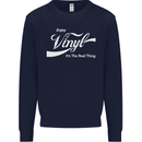 Enjoy Vinyl DJ DJing Decks Turntable Funny Kids Sweatshirt Jumper Navy Blue
