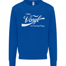 Enjoy Vinyl DJ DJing Decks Turntable Funny Kids Sweatshirt Jumper Royal Blue