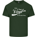 Enjoy Vinyl DJ DJing Decks Turntable Funny Mens Cotton T-Shirt Tee Top Forest Green