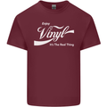 Enjoy Vinyl DJ DJing Decks Turntable Funny Mens Cotton T-Shirt Tee Top Maroon