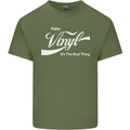 Enjoy Vinyl DJ DJing Decks Turntable Funny Mens Cotton T-Shirt Tee Top Military Green