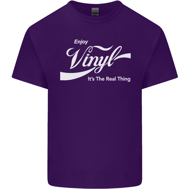 Enjoy Vinyl DJ DJing Decks Turntable Funny Mens Cotton T-Shirt Tee Top Purple