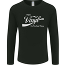 Enjoy Vinyl DJ DJing Decks Turntable Funny Mens Long Sleeve T-Shirt Black