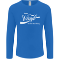 Enjoy Vinyl DJ DJing Decks Turntable Funny Mens Long Sleeve T-Shirt Royal Blue