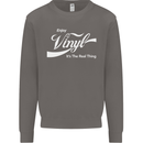 Enjoy Vinyl DJ DJing Decks Turntable Funny Mens Sweatshirt Jumper Charcoal