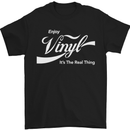 Enjoy Vinyl DJ DJing Decks Turntable Funny Mens T-Shirt Cotton Gildan Black
