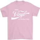 Enjoy Vinyl DJ DJing Decks Turntable Funny Mens T-Shirt Cotton Gildan Light Pink