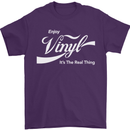 Enjoy Vinyl DJ DJing Decks Turntable Funny Mens T-Shirt Cotton Gildan Purple